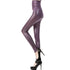 parine.pl Sport > Legginsy Ciemnofioletowy / XL Legginsy Z Imitacji Skóry
