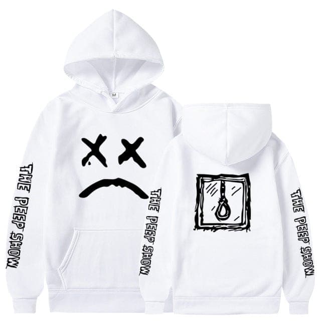 parine.pl Biały / XL Luźna Bluza Męska Ze Wzorem