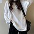 parine.pl Odzież > Bluzka long sleeve Biały / M Luźna Bluzka Z Długim Rękawem