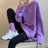 parine.pl Odzież > Bluzka long sleeve Fioletowy / M Luźna Bluzka Z Długim Rękawem