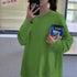 parine.pl Odzież > Bluzka long sleeve Zielony / M Luźna Bluzka Z Długim Rękawem