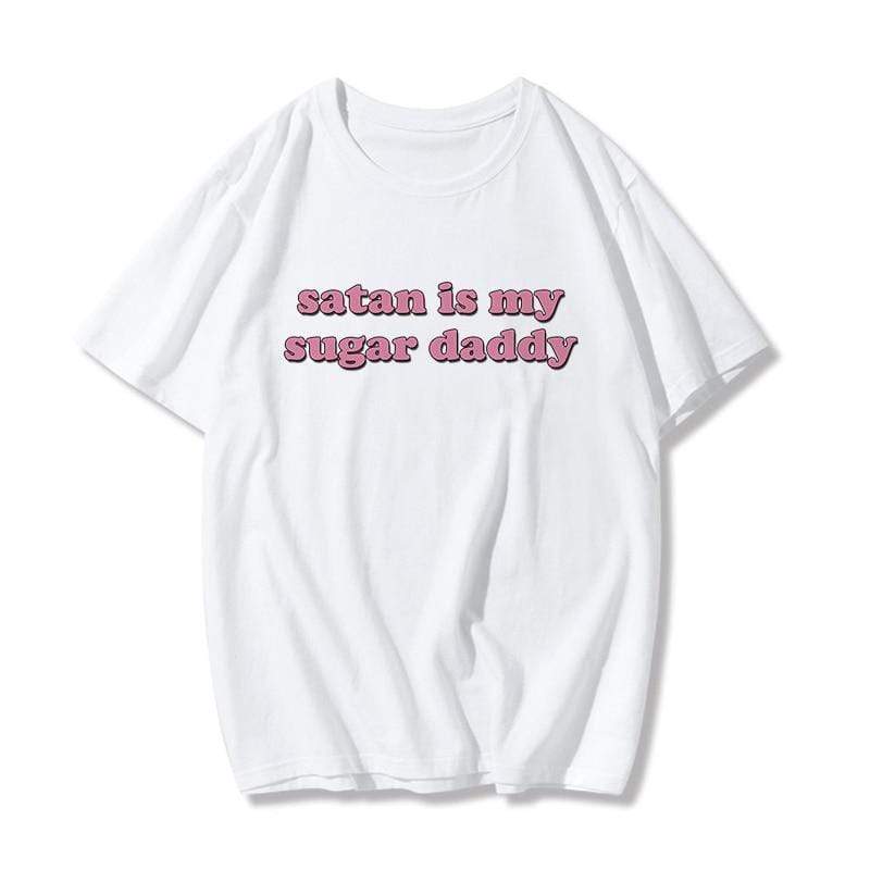 parine.pl Odzież > Koszulka Biały / S Luźny T-shirt Z Napisem