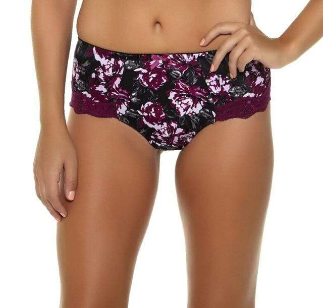 parine.pl 1772 Fioletowy / XL Majtki Plus Size Z Koronkowym Wykończeniem W Różne Wzory
