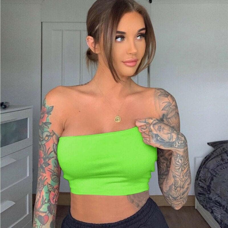 parine.pl Bielizna > Biustonosz > Bandeau Zielony / L Neonowy Biustonosz Bandeau