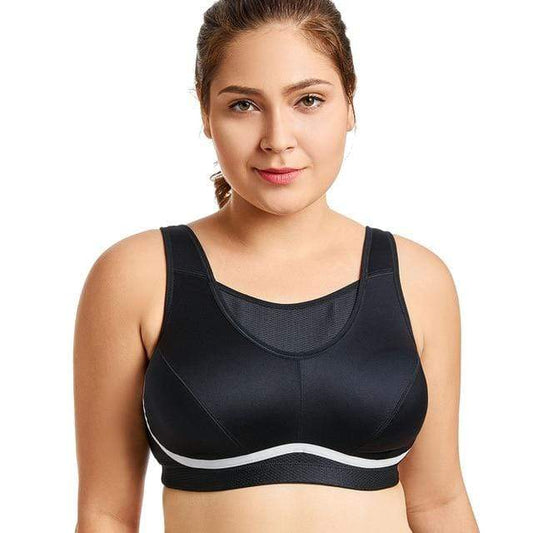 parine.pl 214 Czarny / D / 100 Oddychający Biustonosz Plus Size