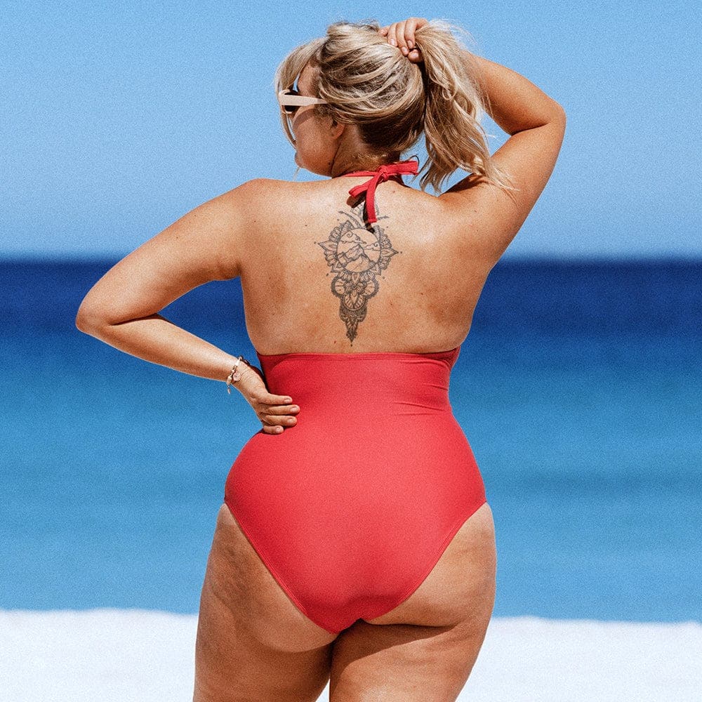 parine.pl Plus Size Bikini W Jednolitym Kolorze
