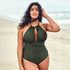 parine.pl Ciemnozielony / 3XL Plus Size Bikini W Jednolitym Kolorze