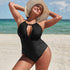 parine.pl Czarny / L Plus Size Bikini W Jednolitym Kolorze