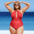parine.pl Czerwony / XL Plus Size Bikini W Jednolitym Kolorze