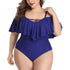 parine.pl Niebieski / 5XL Plus Size Bikini Z Falbaną