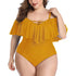 parine.pl Żółty / 5XL Plus Size Bikini Z Falbaną