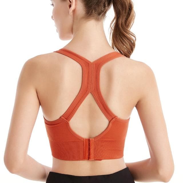 parine.pl Bielizna > Biustonosz > Sportowy Pomarańczowy / XL Prosty Biustonosz Sportowy