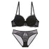 parine.pl Czarny / B85 Regulowany Komplet Bielizny Koronkowej Push Up