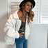 parine.pl Odzież > Bluza Biały / S Rozpinana Bluza Oversize