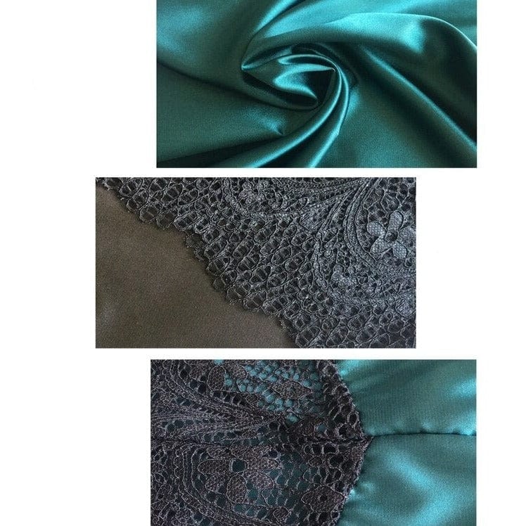 parine.pl Bielizna Damska > Nocna > Koszule nocne i halki Satynowa Koszula Nocna Plus Size Z Koronkowym Wykończeniem