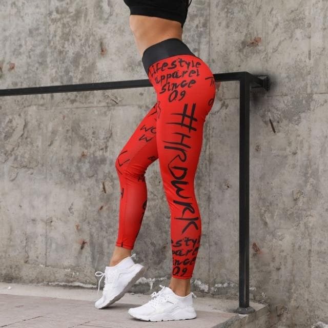 parine.pl Sport > Legginsy Czerwony / S Sportowe Legginsy Z Nadrukami