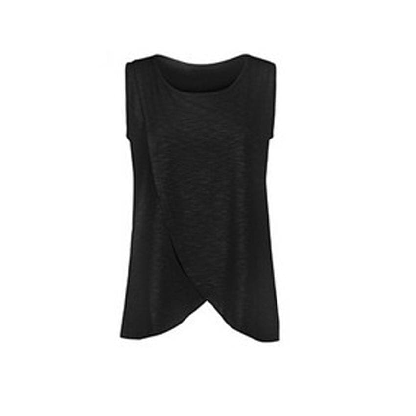 parine.pl Sport > Top Czarny / 3XL Sportowy Top O Kopertowym Kroju
