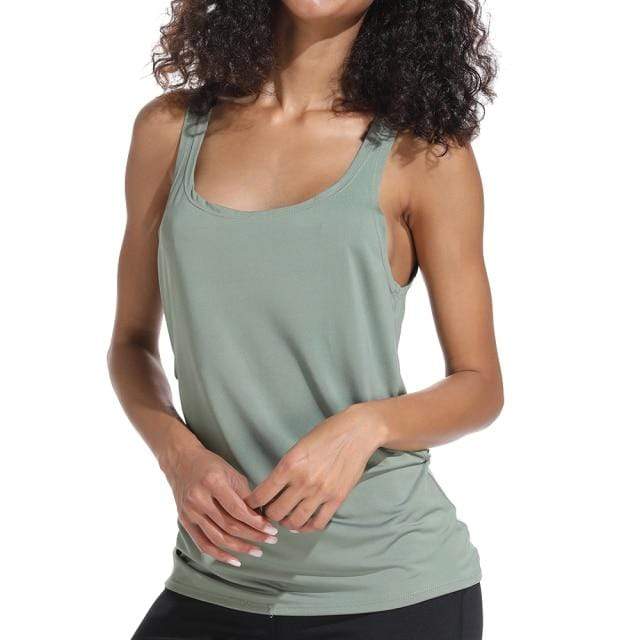 parine.pl Sport > Top Zielony / XL Sportowy Top Z Rozcięciem Na Plecach