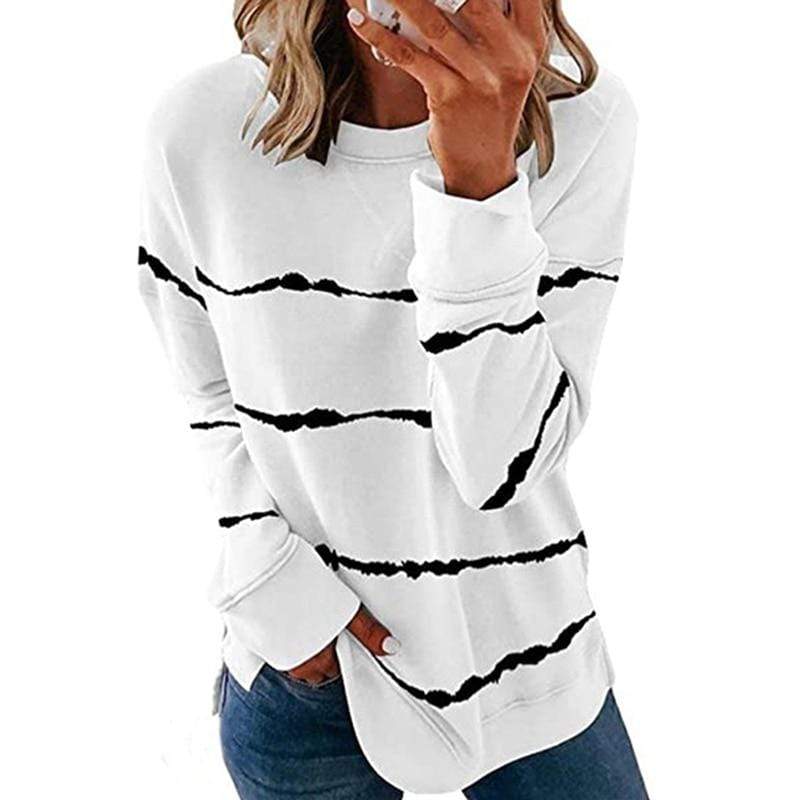 parine.pl Odzież > Bluza Biały / XL Szeroka Bluza Ze Wzorem