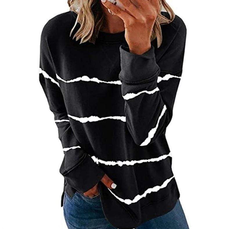 parine.pl Odzież > Bluza Czarny / L Szeroka Bluza Ze Wzorem