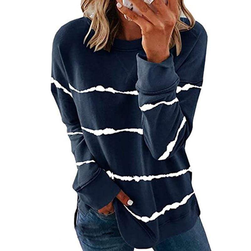 parine.pl Odzież > Bluza Niebieski / XL Szeroka Bluza Ze Wzorem