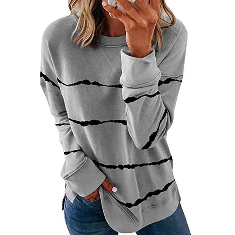 parine.pl Odzież > Bluza Szary / XL Szeroka Bluza Ze Wzorem