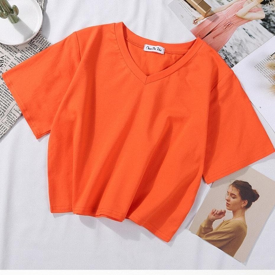 parine.pl Odzież > Koszulka Pomarańczowy / S T-shirt W Serek