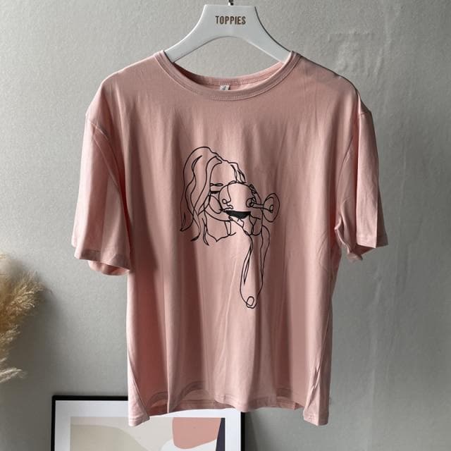 parine.pl Odzież > Koszulka Różowy / Uniwersalny T-shirt Z Grafiką