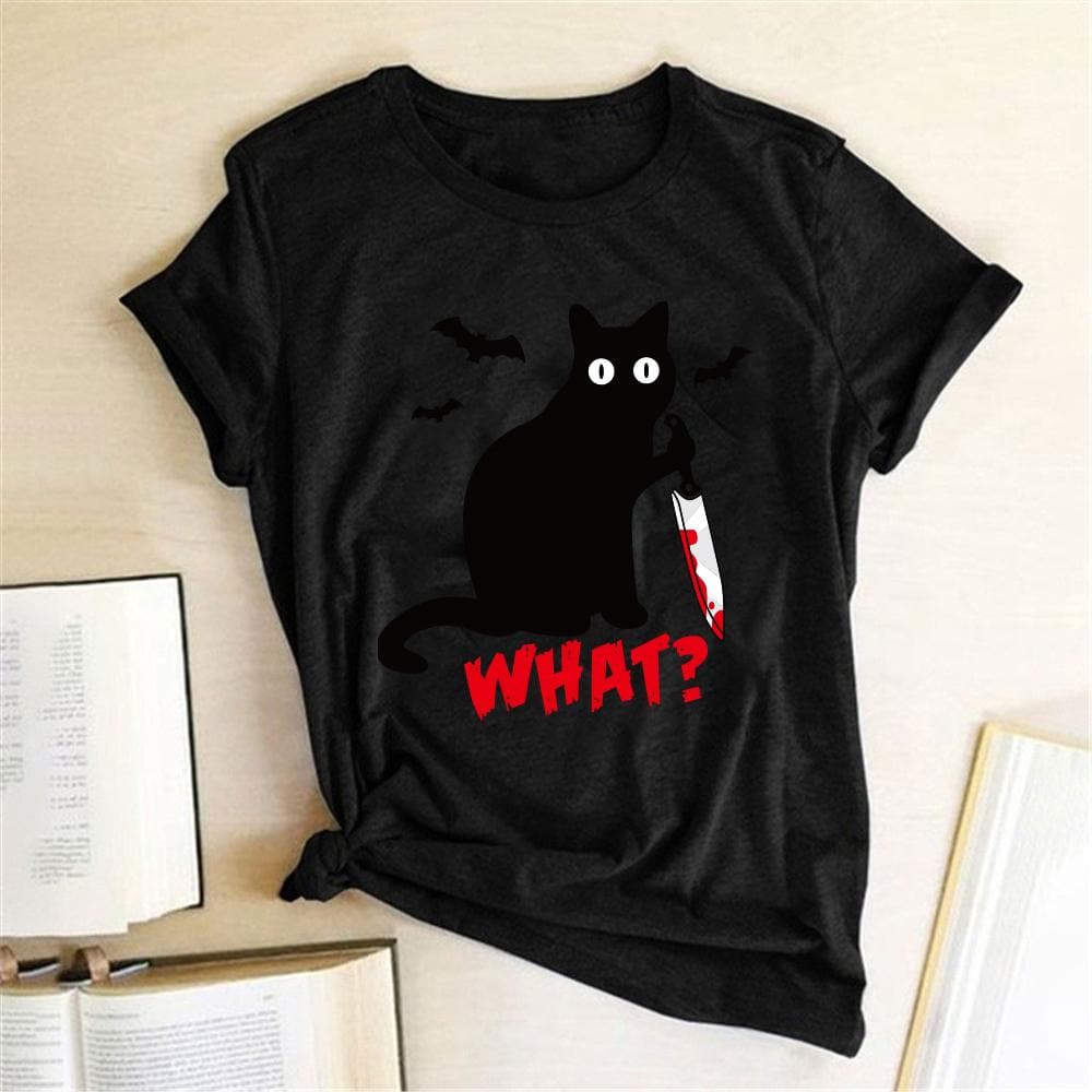 parine.pl Odzież > Koszulka Czarny / XL T-shirt Z Kotem