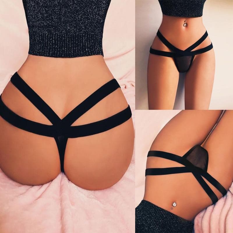 parine.pl 1772 Trójkątne Stringi Plus Size Z Ozdobnymi Pasami