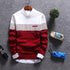 parine.pl Czerwony / M Wełniany Longsleeve Męski W Paski