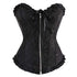 parine.pl 1578 Czarny / XXL Wiązany Gorset W Ozdobne Wzory