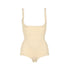 parine.pl 1578 Beżowy / 3XL Wyszczuplające Body W Kwiatowe Wzory