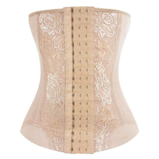 parine.pl Bielizna wyszczuplająca Beżowy / 3XL Wyszczuplający Gorset W Kwiatowe Wzory