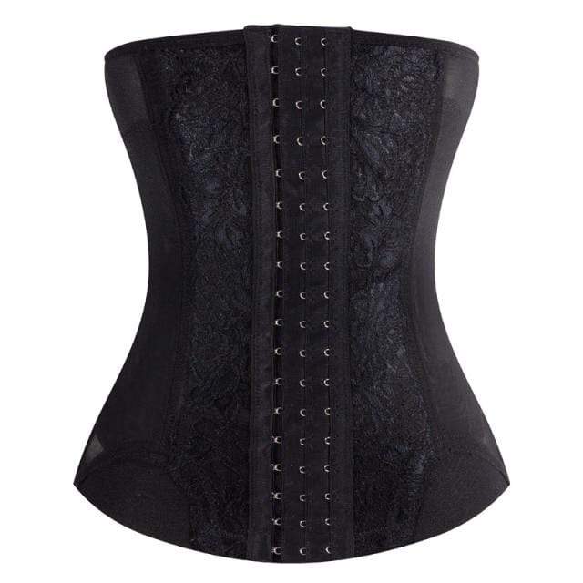 parine.pl Bielizna wyszczuplająca Czarny / 3XL Wyszczuplający Gorset W Kwiatowe Wzory