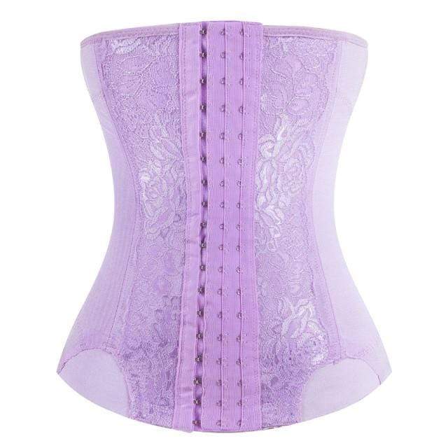 parine.pl Bielizna wyszczuplająca Fioletowy / 3XL Wyszczuplający Gorset W Kwiatowe Wzory