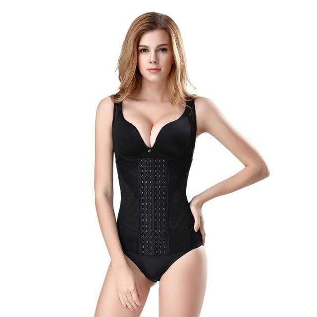 parine.pl 1578 Czarny / XL Wyszczuplający Gorset Z Ramiączkami