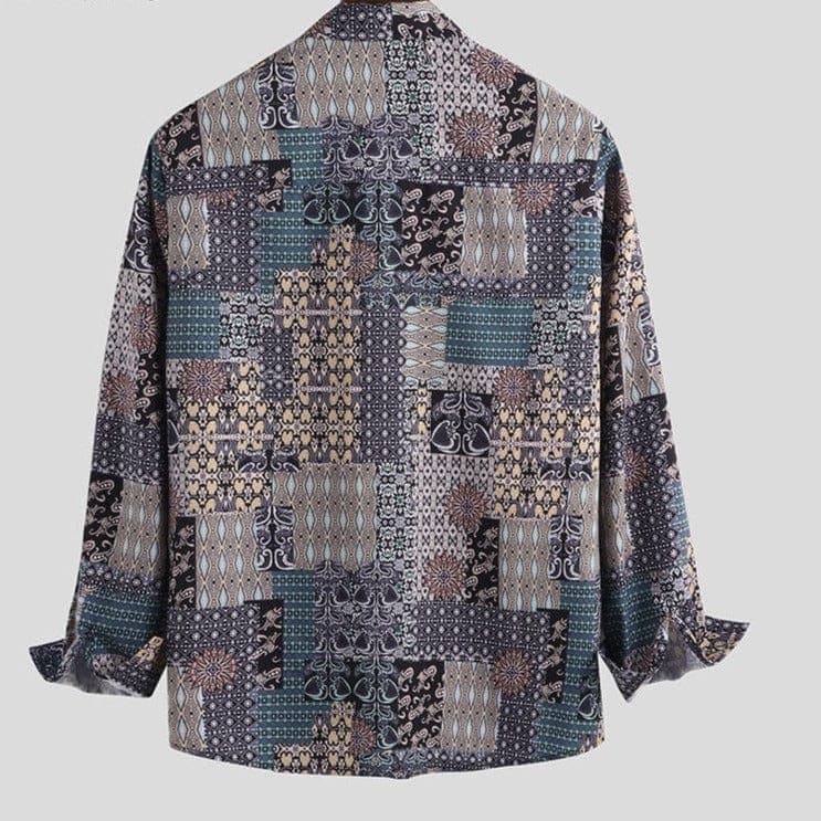 parine.pl Wzorzysta Koszula Męska W Stylu Vintage