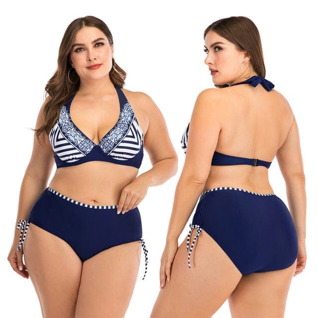 parine.pl Granatowy / XXL Wzorzyste Plus Size Bikini