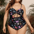 parine.pl Wzór 3 / XXL Wzorzyste Plus Size Bikini Z Falbankami