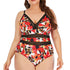 parine.pl Wzór 5 / XXL Wzorzyste Plus Size Bikini Z Falbankami