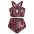 parine.pl Różowy / XL Wzorzyste Plus Size Bikini Z Wycięciem Na Dekolcie