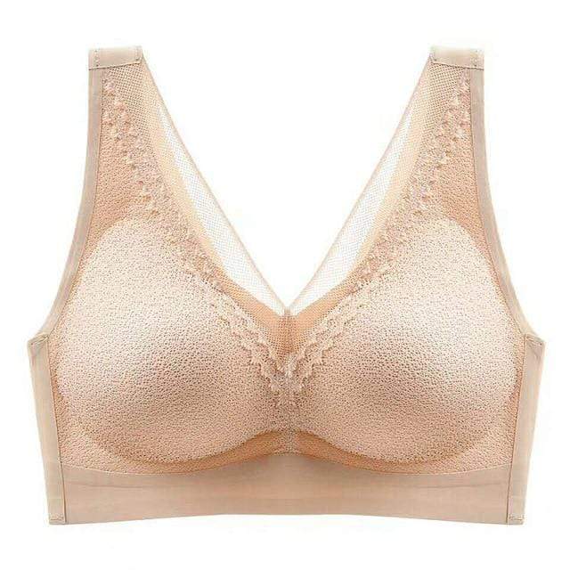 parine.pl Bielizna > Biustonosz > Push Up Beżowy / 3XL Zabudowany Biustonosz Push Up